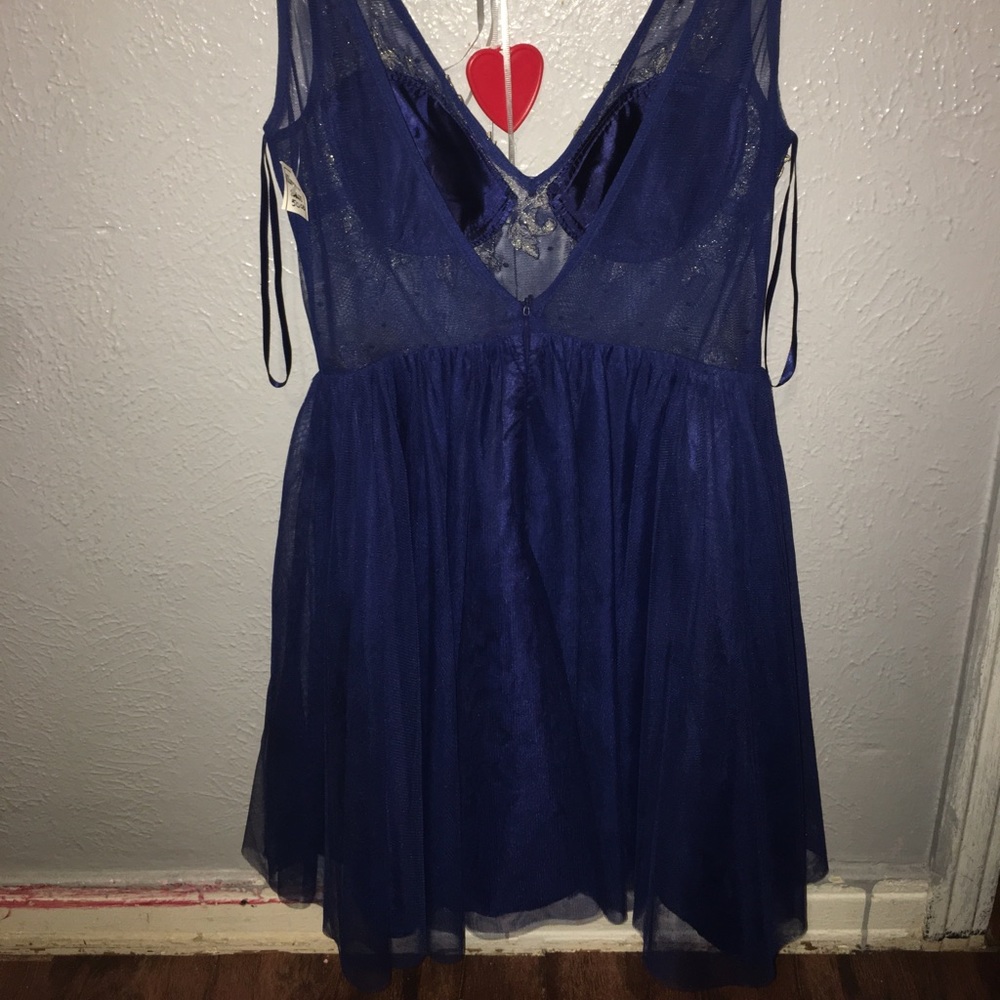 Royal blue dress with gold details size 7